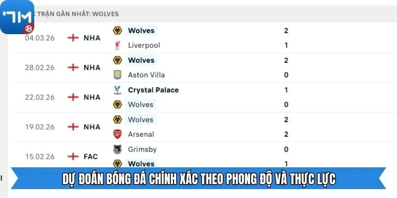 Dự đoán bóng đá chính xác theo phong độ và thực lực